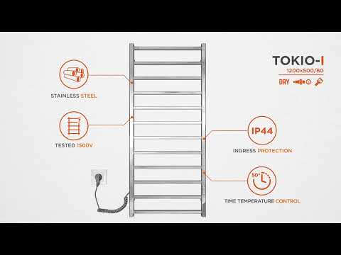 Электрический полотенцесушитель Mario Токио-I TR 2.2.1704.03.P (4820111356744, 1200x500, хром/сатин/белый глянец/черный матовый/золото/бронза, универсальный, с таймером)