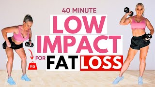 40 min Low Impact FAT BURNING Workout | NO JUMPING | Full Body
