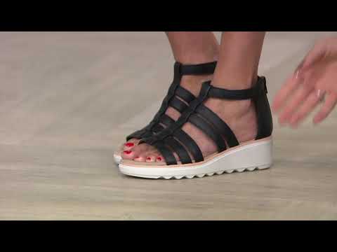 Clarks Collection Gladiator Wedge Sandals - Jillian...