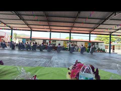 Estampa zoque de Coita, Ocozocoautla de Espinoza, Chiapas, México. Bailes Folclóricos en una primari