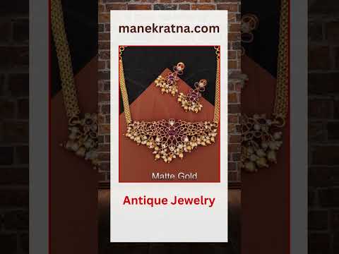 Beautiful fancy antique jewelry designer matte gold polish n...