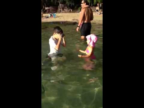 Playing at ke'e beach