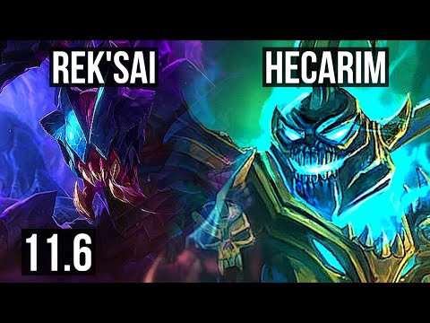 REK'SAI vs HECARIM (JUNGLE) | 15/0/5, Legendary, 1600+ games, 1.8M mastery | KR Master | v11.6