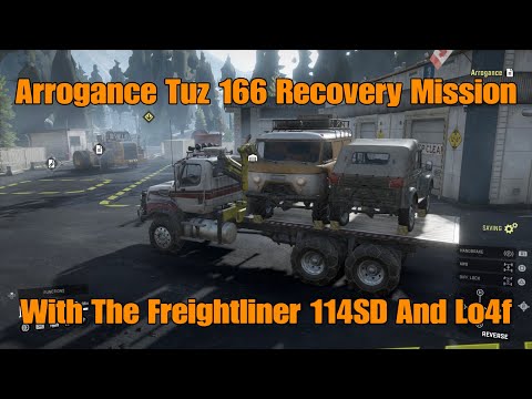 SnowRunner Arrogance Tuz 166 Recovery Mission With The Freightliner 114SD And Lo4f