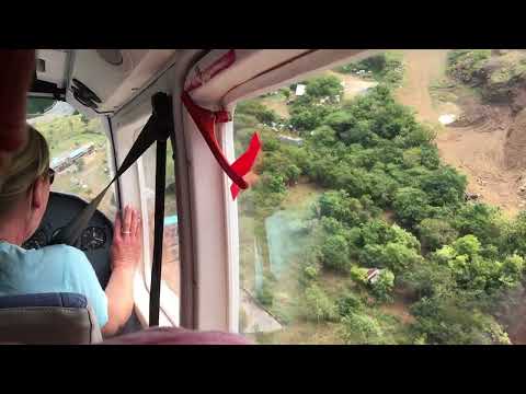 Passenger view of the tricky landing approach - Culebra Airport