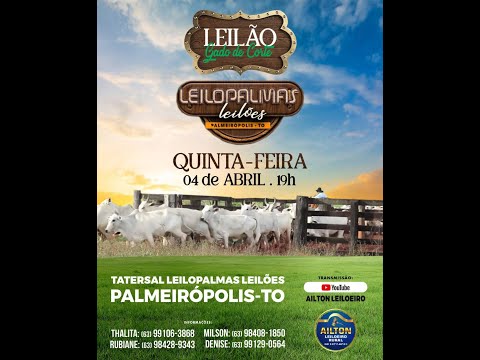LEILÃO LEILOPALMAS LEILÕES PALMEIRÓPOLIS TO. 04/04/2024