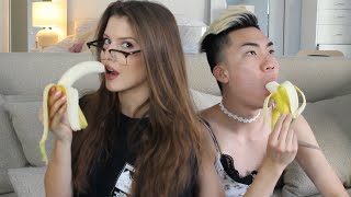 Eating a Whole Banana In 1 Bite??? (FT. Amanda Cerny) BEST Q&A EVER