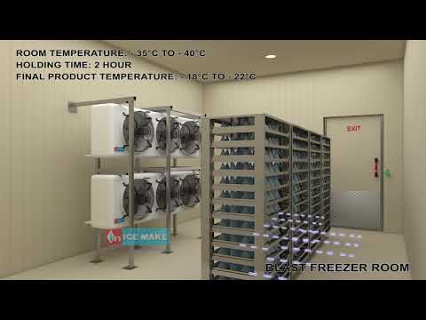 Tunnel type blast chiller & freezer, capacity: 500 l