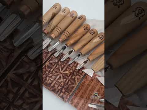 Набор стамесок для геометрической резьбы по дереву АЮ-STRYI Profi 12 шт - фото 1 - id-p522835304