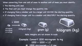 Converting between micrograms, mg, g and kg  Rules
