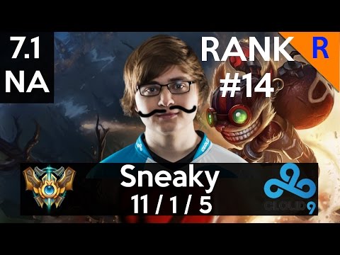 7.1 C9 Sneaky (Ziggs) 11-1-5 vs NA#82 FallenBandit (Ashe)