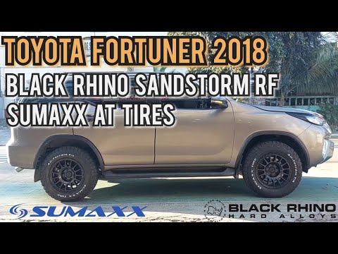 Black Rhino Sandstorm RF 17" paired with Sumaxx AT 265x65 R17 on a Toyota Fortuner @ RNH Tire Supply