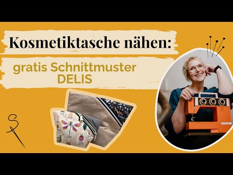 Kosmetiktasche mit schrägem Reißverschluss nähen | kostenloses Schnittmuster DELIS