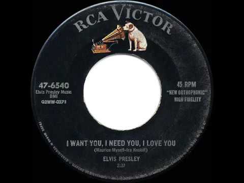 1956 HITS ARCHIVE  I Want You I Need You I Love You   Elvis Presley a #1 record