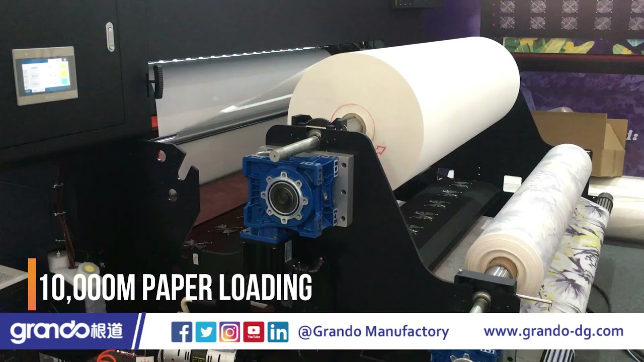 GRANDO 2m Industrial Dye Sublimation Printer with EPSON 15PCS I3200 print heads, one pass 520sqm/h