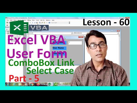 Excel VBA User form part - 5 | Link ComboBox with Select Case | Excel VBA lesson - 60 | user form