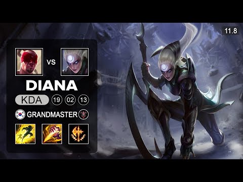 Diana Jungle vs Lee Sin - KR Grandmaster Patch 11.8