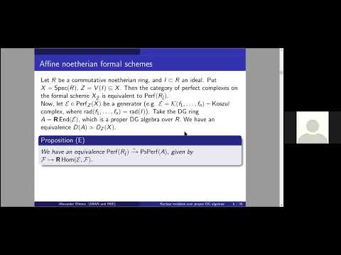 Alexander Efimov - Nuclear modules over proper DG algebras (Part 1)