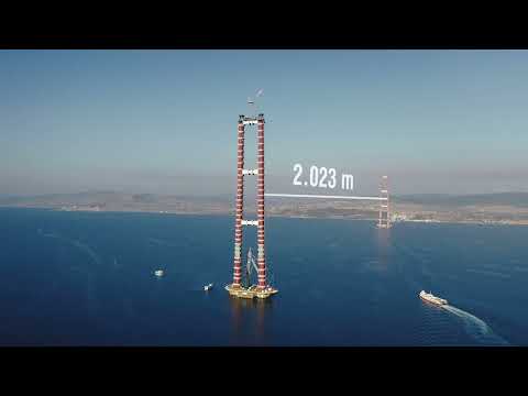 Building The Longest Bridge In the World - Canakkale Bridge 1915 | Liebherr