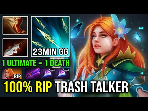 100% Deleted Trash Talker Lina From Mid | EPIC First Item Javelin EZ 23Min GG Windranger Dota 2