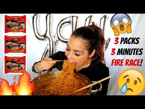 EXTREME SPICY NOODLE CHALLENGE / RACE MUKBANG 먹방 | 13K GIVEAWAY