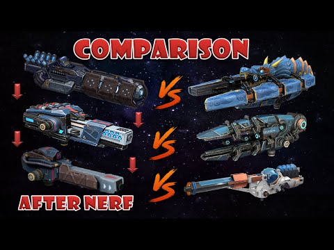 Quarker Atomizer Nucleon vs Spark Scourge Calamity comparison test server war robots