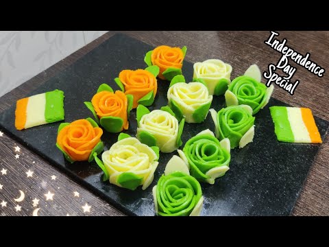 Rose Flower Sweet | Independence Day Special Dessert | Milk powder Dessert