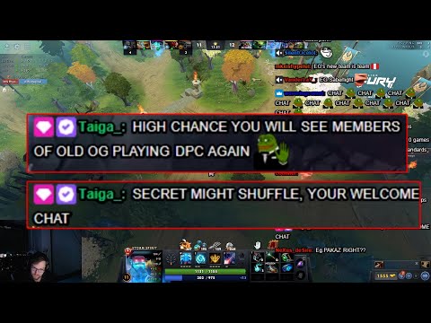 "Secret might Shuffle & old OG members playing DPC" -Taiga leaks info to Qojqva chatters
