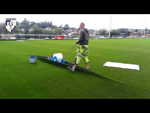 Kunstrasenbau SG Freiensteinau - Verlegung Kunstrasen