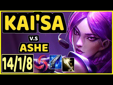 LUGER (KAI'SA) vs ASHE - 14/1/8 KDA BOTTOM ADC CHALLENGER GAMEPLAY - EUW