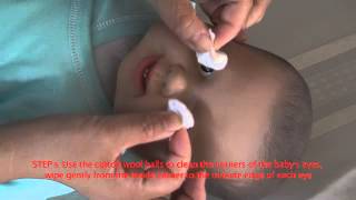 How to clean baby's face. Arrow Instructional Videos for helpers