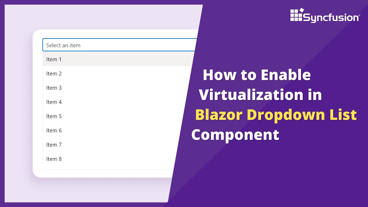 How to Enable Virtualization in Blazor Dropdown List Component