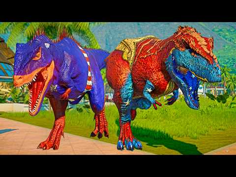 Captain America Giga vs. Joker King Shark! 🦖 JWE Superhero Dinosaurs Fight!