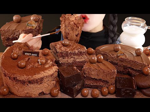 SUB)ASMR 🍫Rich Chocolate Cake and Dirty Chocolate Cake🤎#dirtychococake#chococakemukbang#chocodessert