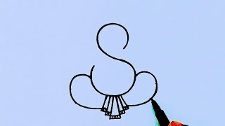 Easy Lord Ganesha drawing from S letter step by step // Easy Lord Ganesh Chaturthi drawing