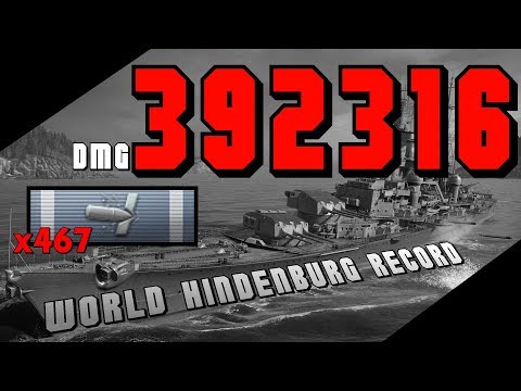 WORLD Hindenburg RECORD-  392K - 6 Kills || World of Warships