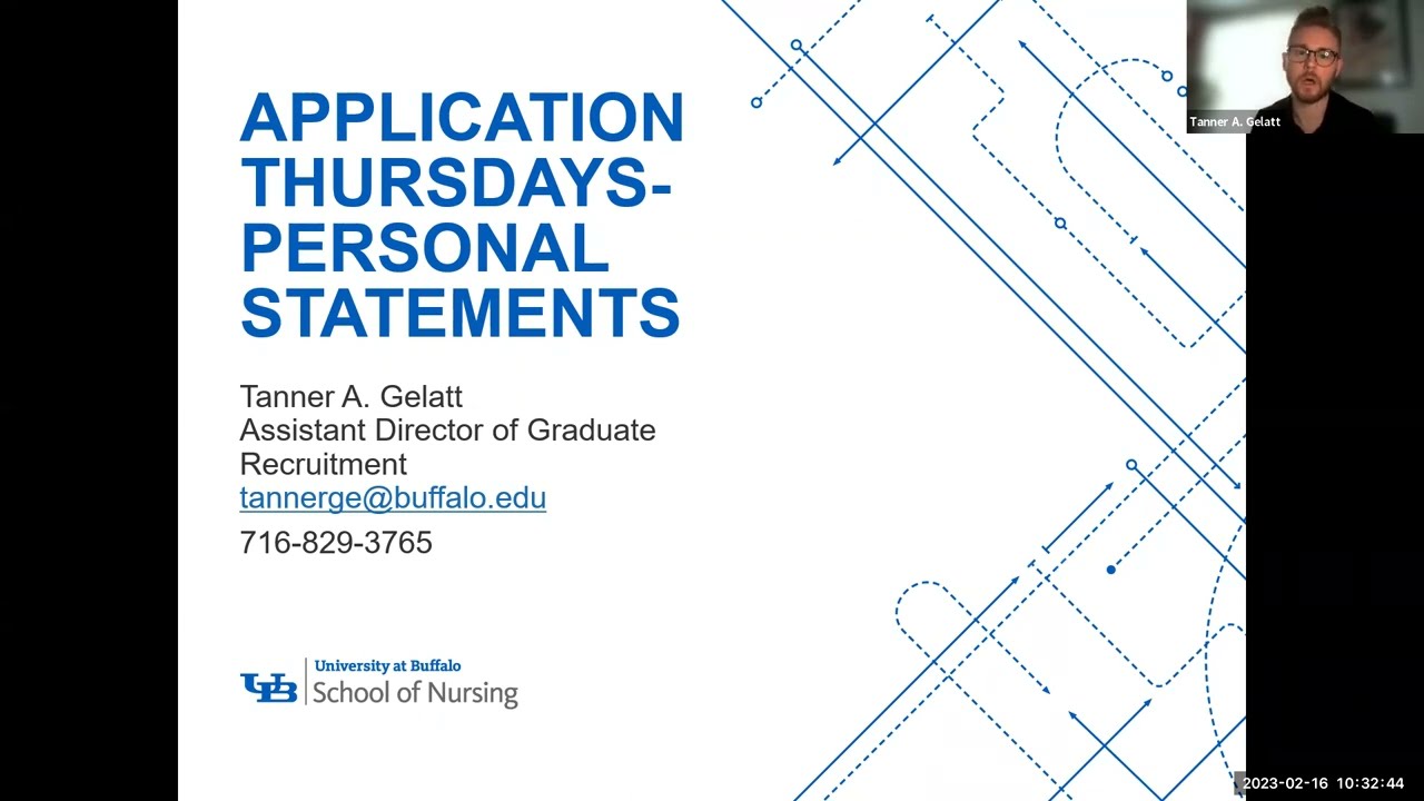 Application Thursdays: Personal statement presentation title screen.