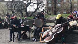 William Parker trio with Cooper Moore and Hamid Drake in Central Park 4/10/21