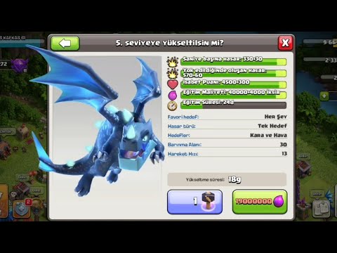 ELEKTRO EJDER 5 SEVİYE (MAX) YAPTIM!! ÇOK GÜÇLÜ OLDU!! CLASH OF CLANS