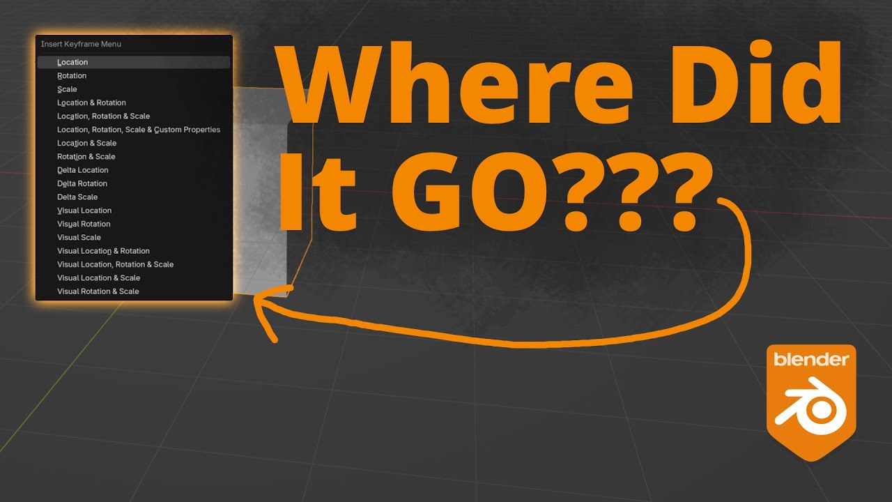 Blender 4.2 - Insert Keyframe Menu is Gone??? How to Bring it Back.