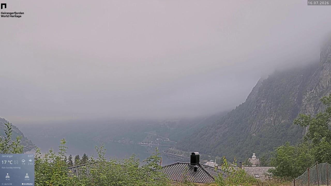Live webcam view of Geiranger Valley Overlook