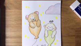 Invito Battesimo con matite acquerellabili - DIY tutorial - Roberta Billeci per STAEDTLER