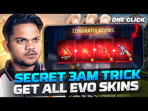 I TRIED 3 AM FIRST SPIN TRICK TO GET ALL EVO GUN SKINS | GARENA FREE FIRE