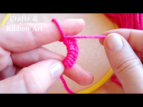Awesome Flower Craft Ideas with Wool - Hand Embroidery Easy Trick - DIY Woolen Flowers - Sewing Hack