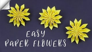 Easy paper flowers making | How to make paper flowers