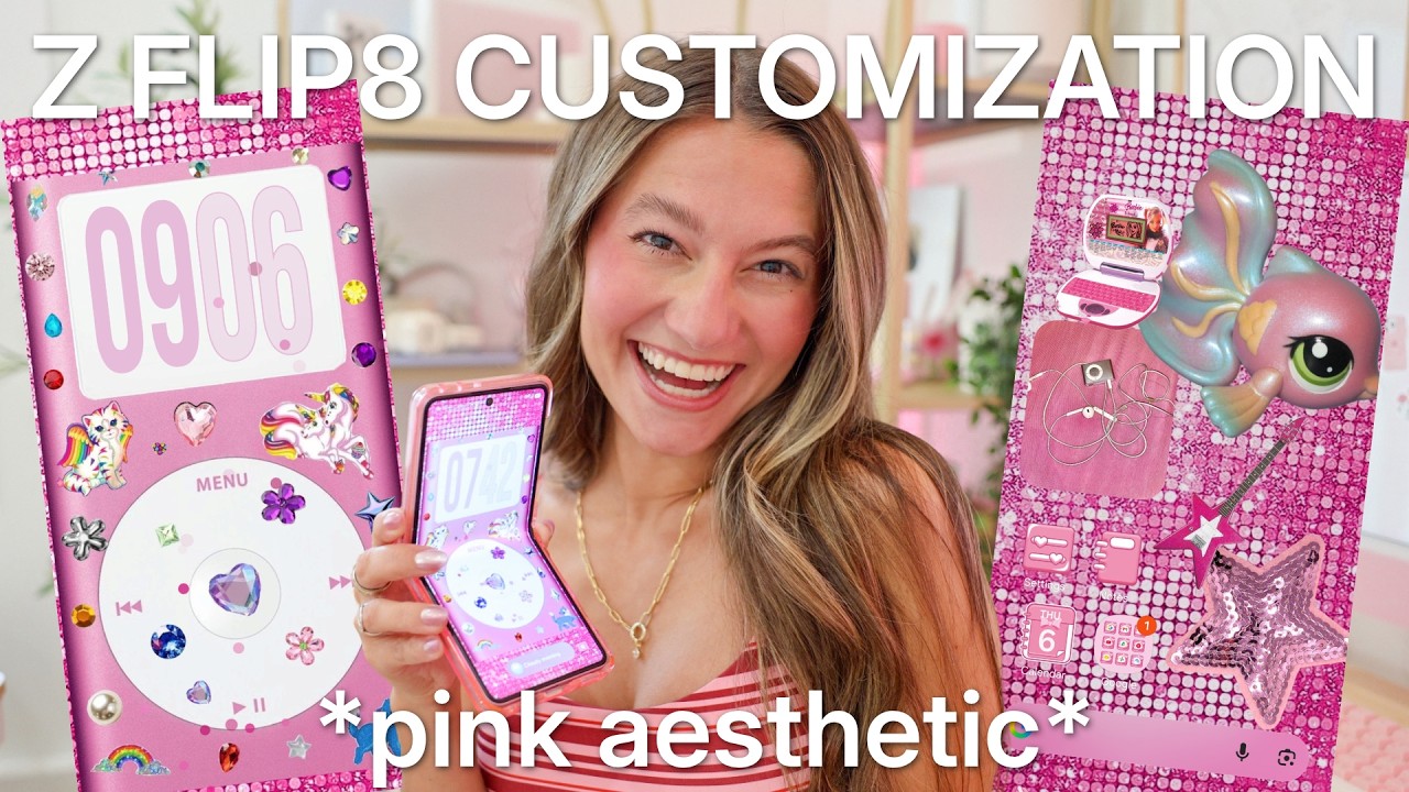 Pink Samsung Galaxy Z Flip8 Customization 🌸 aesthetic setup, widgets & cute home screen!