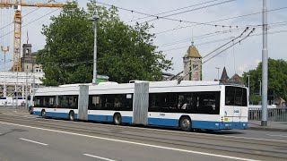 preview picture of video 'Trolleybus bi-articulé de Zurich'