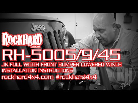 RH-5005/9/45 – Jeep JK Full Width Lowered Winch Front Bumper – Install Instructions by Rock Hard 4x4