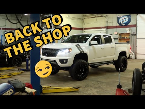 MY COLORADO IS BACK AT THE SHOP AFTER LIFT KIT INSTALLED 😬