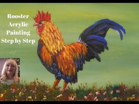 How to Paint a Rooster Part 1 Easy Acrylic Painting for Beginners Step by Step